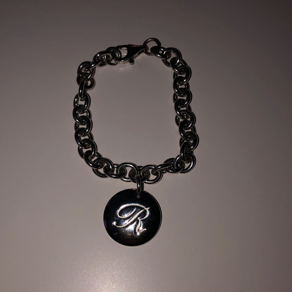 🏋️‍♂️ Sterling Silver Bracelet with R Pendant